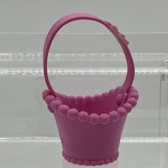 Littlest Pet Shop Gray Bunny Rabbit & Baby Chick Pink Spring Basket 2004 Easter - Picture 11 of 13